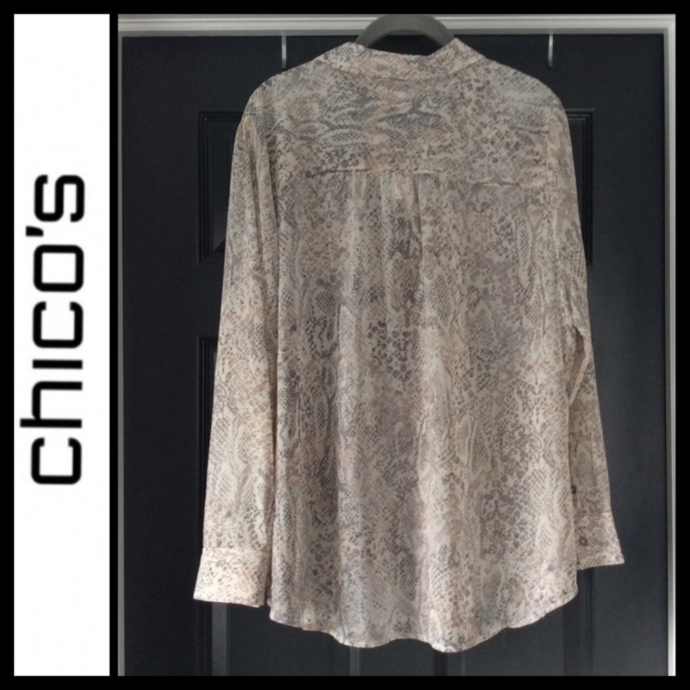 NWT Chico’s Python-Print Blouse - Picture 7 of 8